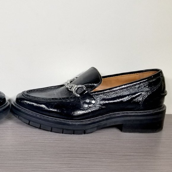 rag & bone 'Curtis' Loafer Black Patent Textured Leather, Womens Size 7 US / 37 - Picture 9 of 12